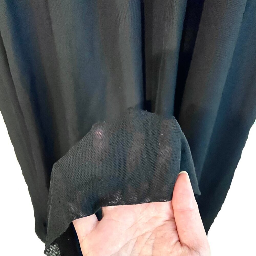 GANNI Addison Swiss Dot Black Mesh Maxi Dress Ruffle Hem, EU 36 US 4 Small - Picture 14 of 15